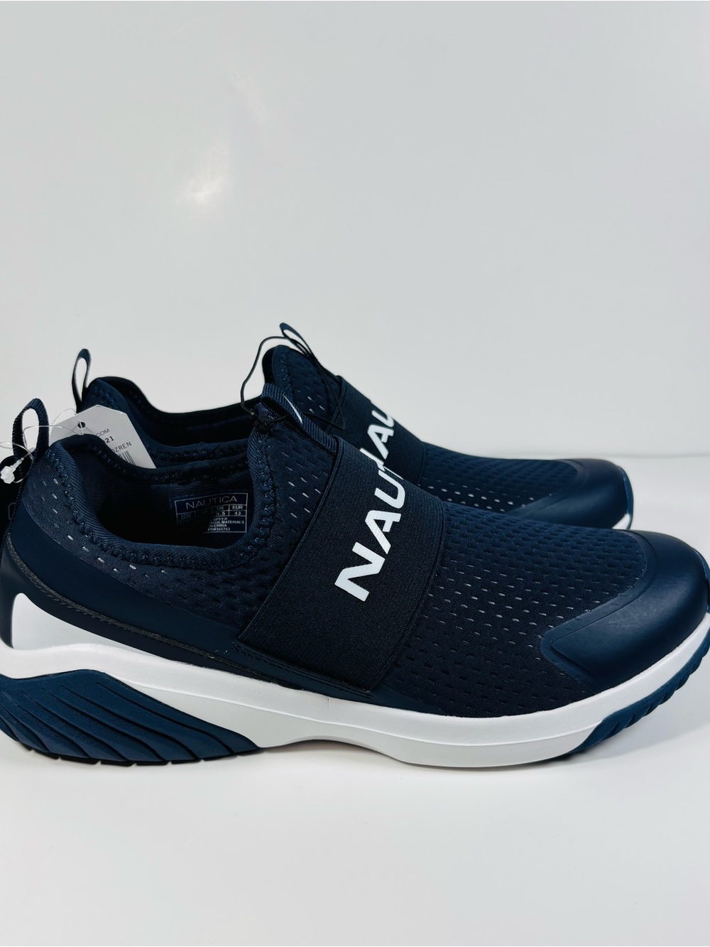 Nautica Men's Navy Slip-On Sneakers with White Midsole